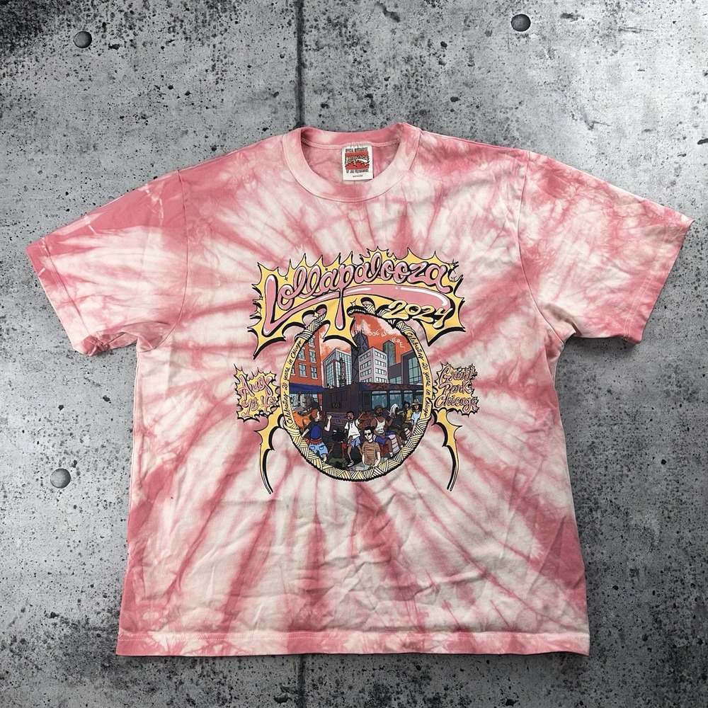 JFG X Lollapalooza 2024 Chicago T Shirt Music Festival‎ Concert Size M Tie Dye